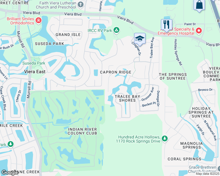 map of restaurants, bars, coffee shops, grocery stores, and more near 1499 Tipperary Dr in Melbourne