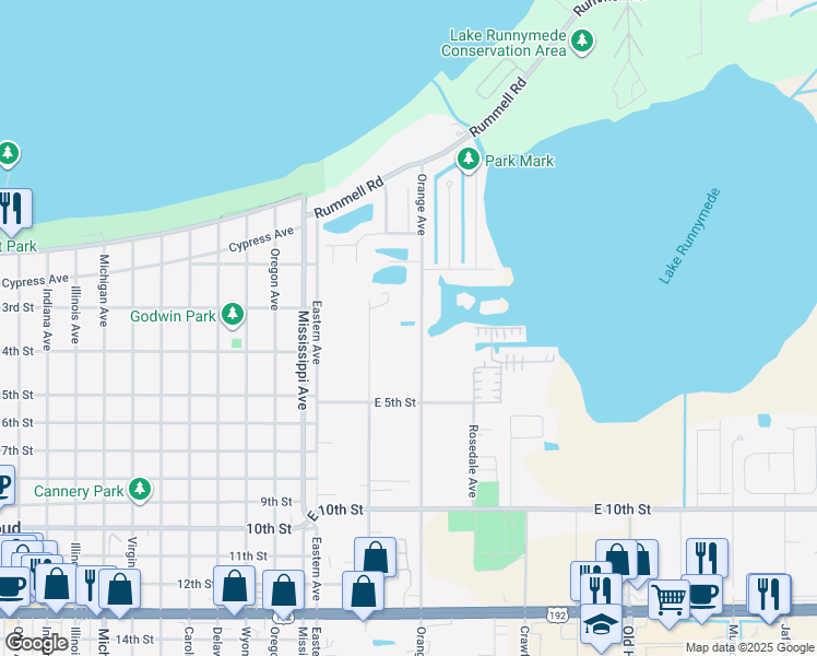 map of restaurants, bars, coffee shops, grocery stores, and more near 355 Grape Avenue in St. Cloud