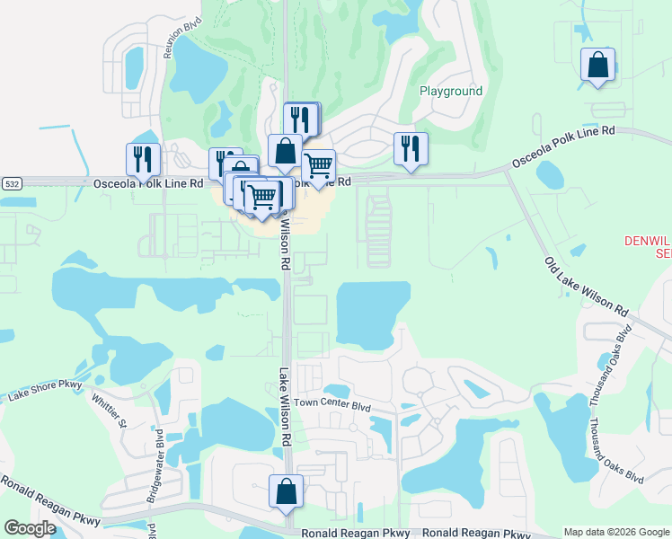 map of restaurants, bars, coffee shops, grocery stores, and more near 228 Mouse Moutain Dr in Davenport