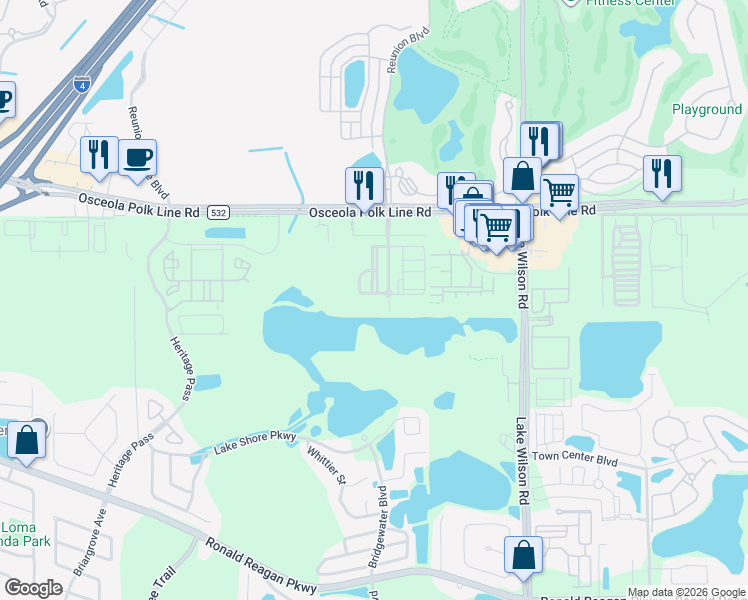 map of restaurants, bars, coffee shops, grocery stores, and more near 1008 Laguna Loop in Davenport