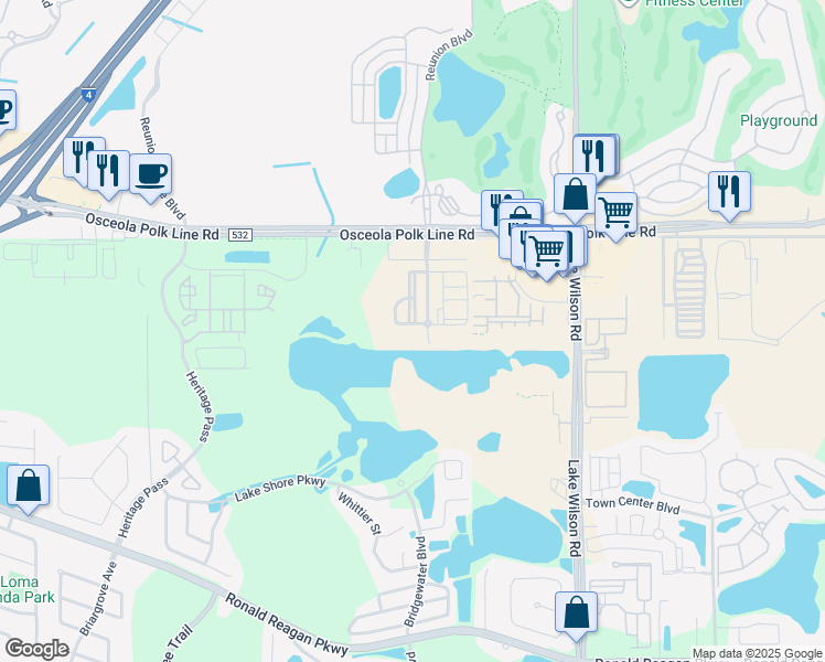 map of restaurants, bars, coffee shops, grocery stores, and more near 1008 Laguna Loop in Davenport
