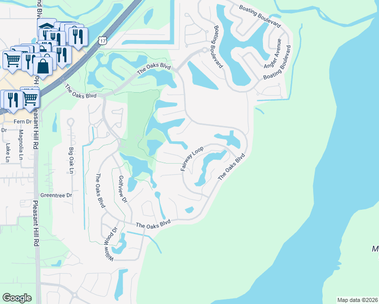 map of restaurants, bars, coffee shops, grocery stores, and more near 1939 Fairway Loop in Kissimmee