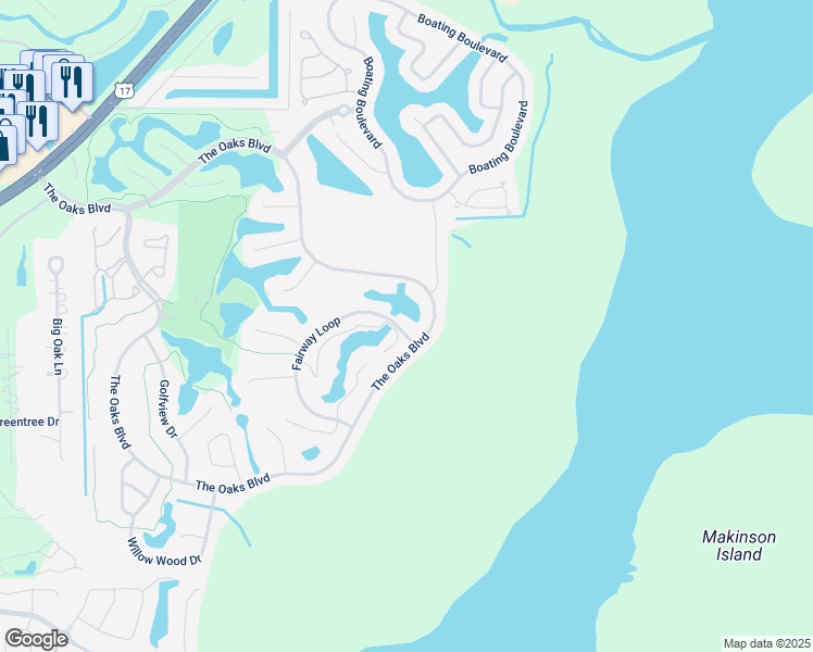 map of restaurants, bars, coffee shops, grocery stores, and more near 1909 Fairway Loop in Kissimmee