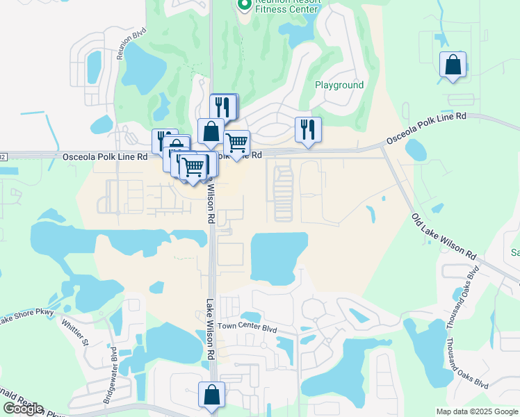 map of restaurants, bars, coffee shops, grocery stores, and more near 1000 Victoria Park Dr in Davenport