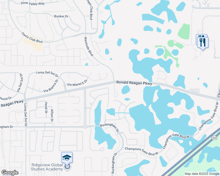 map of restaurants, bars, coffee shops, grocery stores, and more near 614 Kildrummy Drive in Davenport