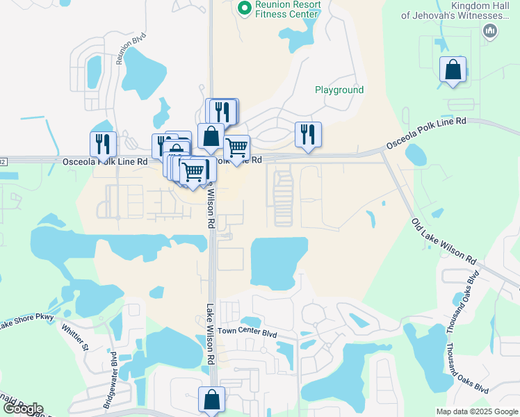 map of restaurants, bars, coffee shops, grocery stores, and more near 1000 Victoria Park Dr in Davenport