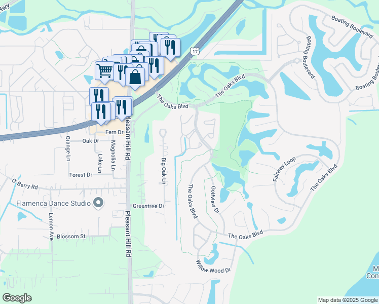 map of restaurants, bars, coffee shops, grocery stores, and more near 2816 Eagle Eye Court in Kissimmee