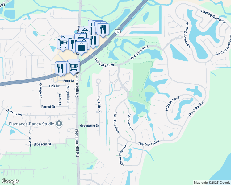 map of restaurants, bars, coffee shops, grocery stores, and more near 2818 Eagle Eye Court in Kissimmee