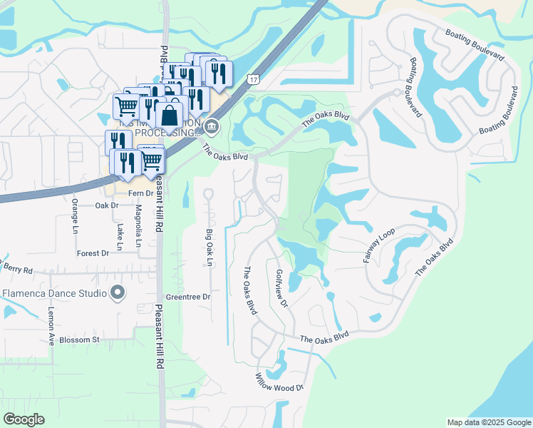 map of restaurants, bars, coffee shops, grocery stores, and more near 2824 Eagle Eye Court in Kissimmee