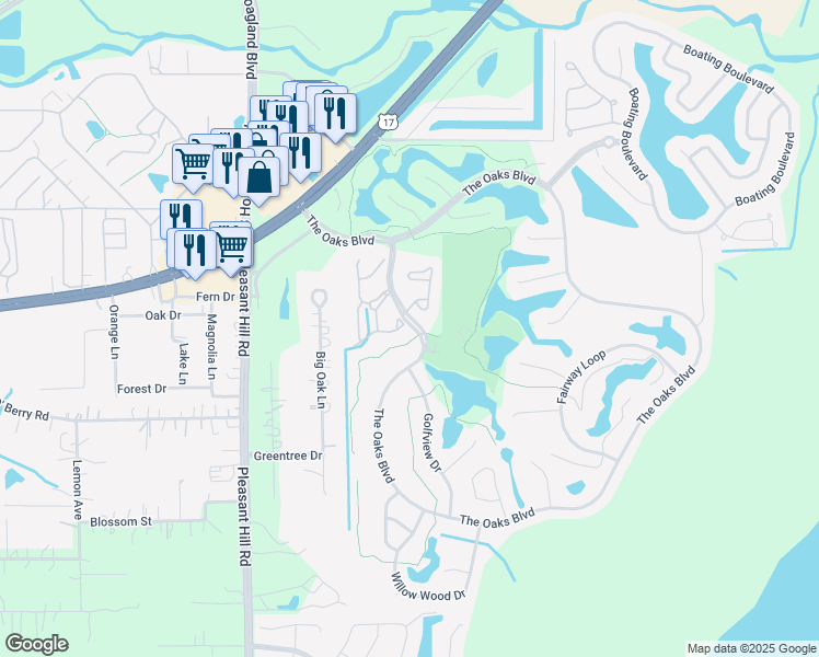 map of restaurants, bars, coffee shops, grocery stores, and more near 2824 Eagle Eye Court in Kissimmee