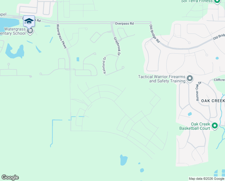 map of restaurants, bars, coffee shops, grocery stores, and more near 33296 Kateland Drive in Wesley Chapel