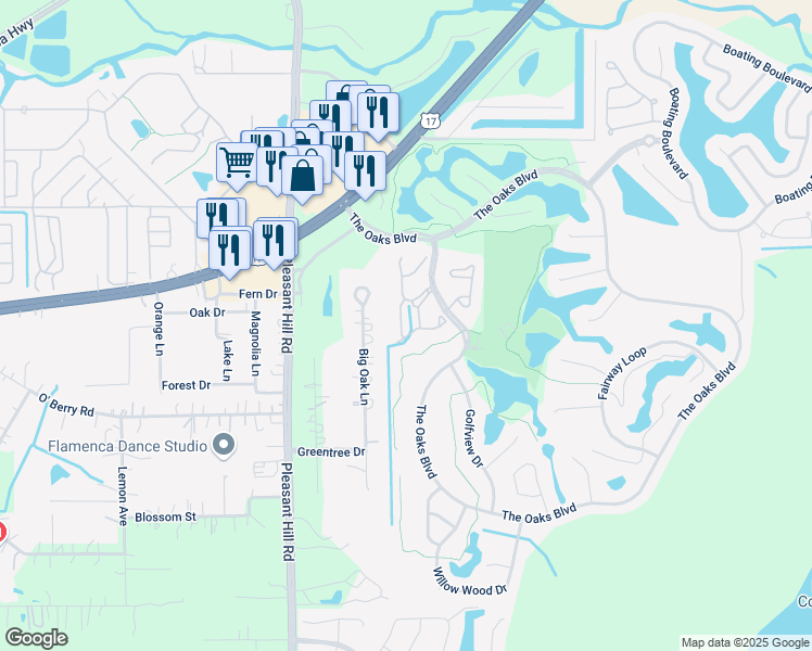 map of restaurants, bars, coffee shops, grocery stores, and more near 1605 Eagle Feather Drive in Kissimmee