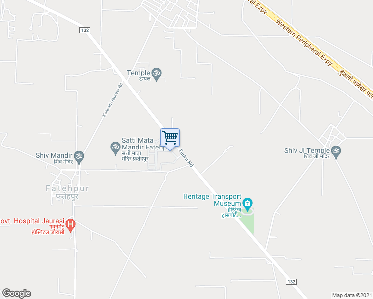 map of restaurants, bars, coffee shops, grocery stores, and more near Tauru Road in Gurgaon
