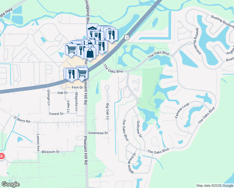 map of restaurants, bars, coffee shops, grocery stores, and more near 1618 Eagle Feather Drive in Kissimmee