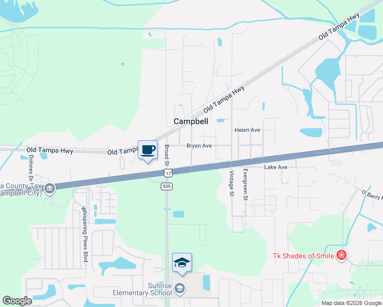 map of restaurants, bars, coffee shops, grocery stores, and more near 1645 Lime Street in Kissimmee