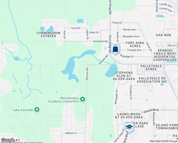 map of restaurants, bars, coffee shops, grocery stores, and more near 6926 Shelby Lynn Way in Zephyrhills