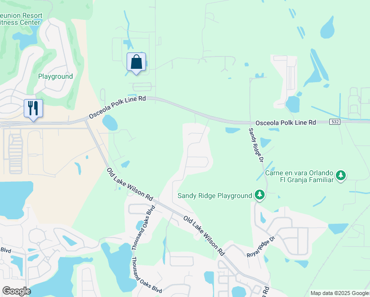 map of restaurants, bars, coffee shops, grocery stores, and more near 256 Tanglewood Drive in Davenport