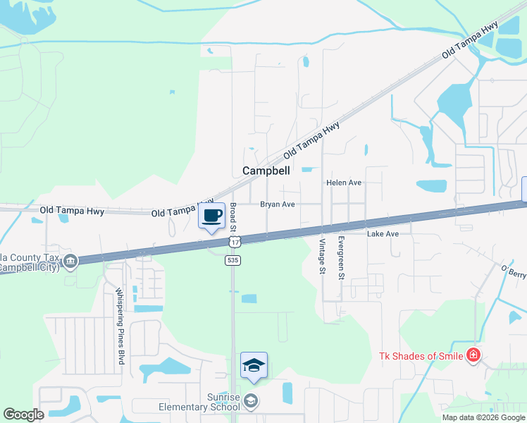 map of restaurants, bars, coffee shops, grocery stores, and more near 1645 Lime Street in Kissimmee