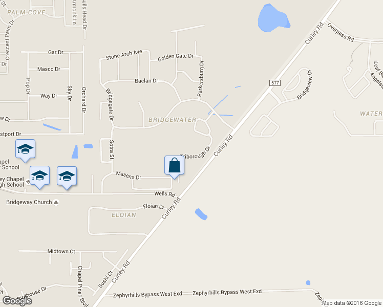 map of restaurants, bars, coffee shops, grocery stores, and more near 31341 Triborough Dr in Wesley Chapel