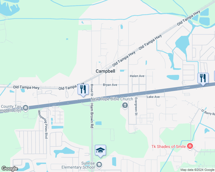 map of restaurants, bars, coffee shops, grocery stores, and more near 1645 Lime Street in Kissimmee
