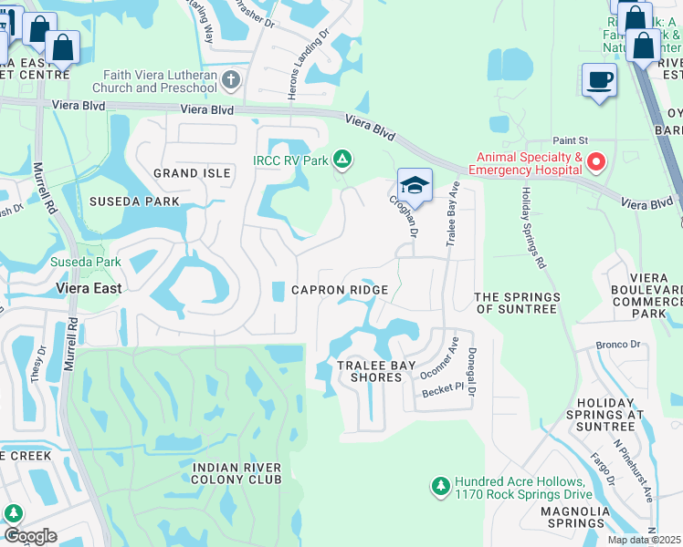 map of restaurants, bars, coffee shops, grocery stores, and more near 1694 Simerick Lane in Melbourne