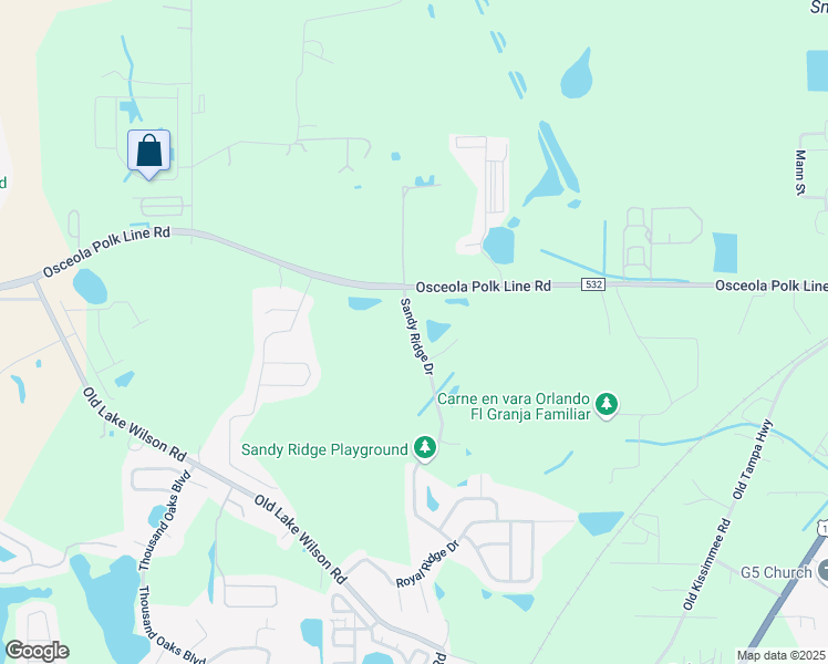map of restaurants, bars, coffee shops, grocery stores, and more near 215 Sandy Ridge Drive in Davenport