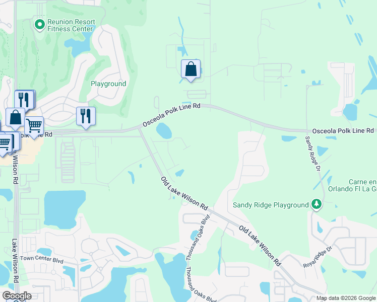 map of restaurants, bars, coffee shops, grocery stores, and more near 381 Mockingbird Road in Davenport