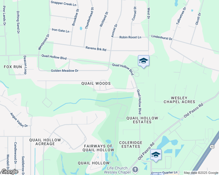 map of restaurants, bars, coffee shops, grocery stores, and more near 27635 Sora Boulevard in Wesley Chapel