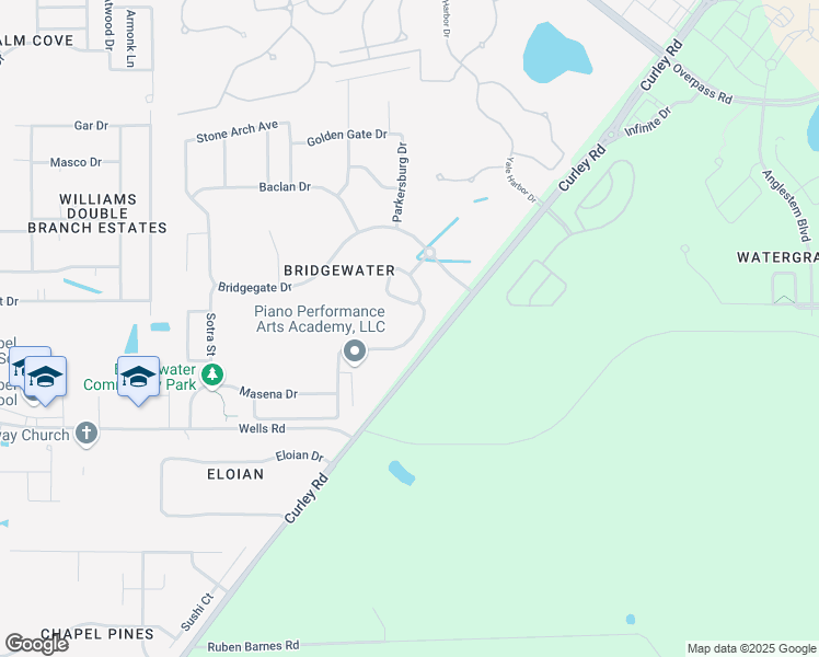 map of restaurants, bars, coffee shops, grocery stores, and more near 31433 Triborough Dr in Wesley Chapel