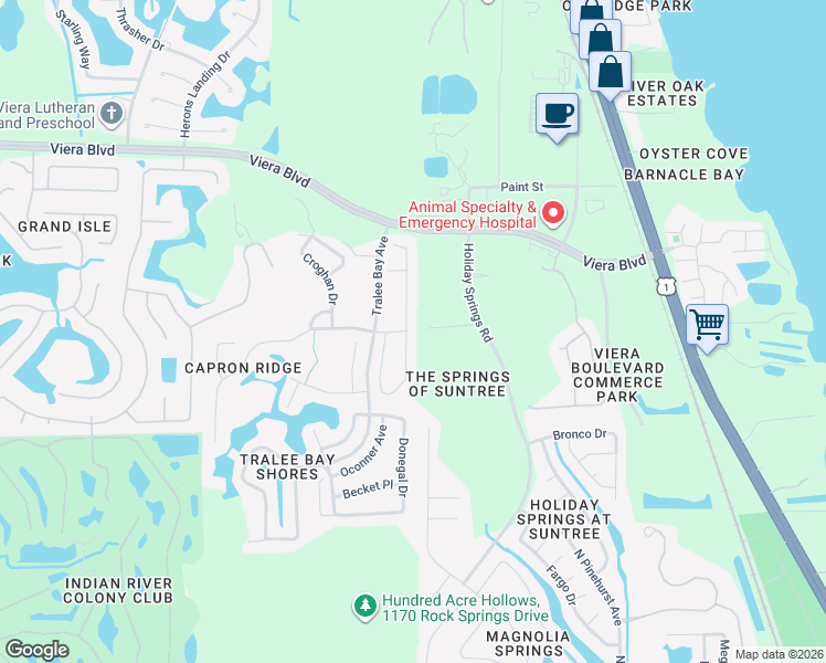 map of restaurants, bars, coffee shops, grocery stores, and more near 1749 Tullagee Avenue in Melbourne