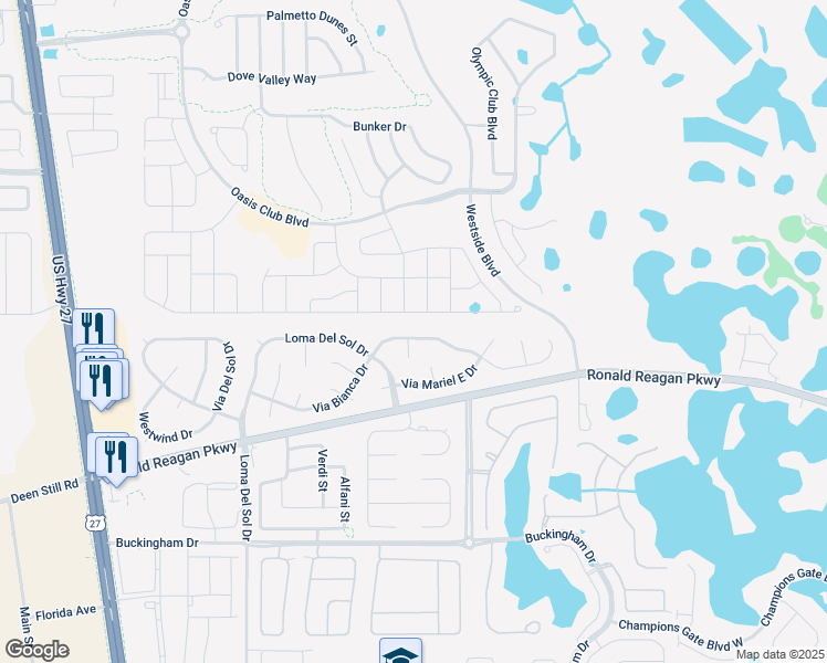 map of restaurants, bars, coffee shops, grocery stores, and more near 119 Manuel Court in Davenport