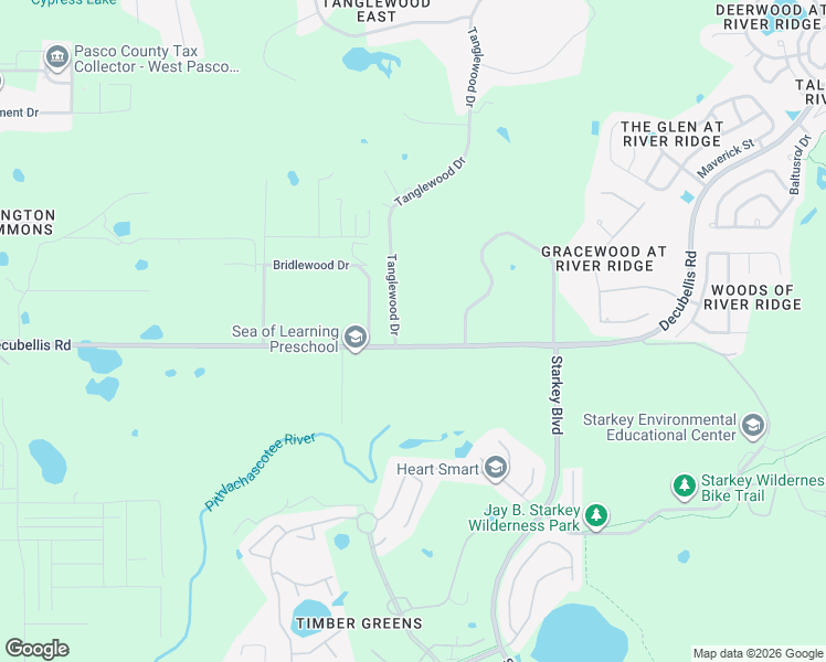 map of restaurants, bars, coffee shops, grocery stores, and more near 9614 De Cubellis Road in New Port Richey