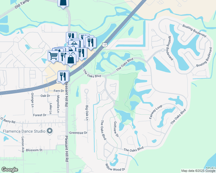 map of restaurants, bars, coffee shops, grocery stores, and more near 2842 Osprey Cove Place in Kissimmee