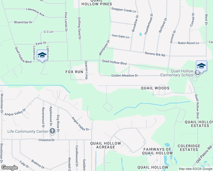 map of restaurants, bars, coffee shops, grocery stores, and more near 27133 Sora Boulevard in Wesley Chapel