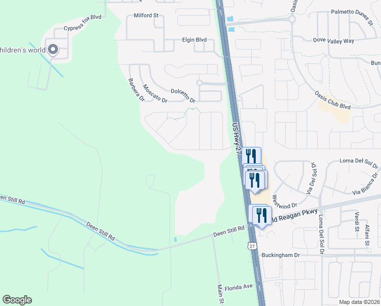 map of restaurants, bars, coffee shops, grocery stores, and more near 489 Ogelthorpe Drive in Davenport