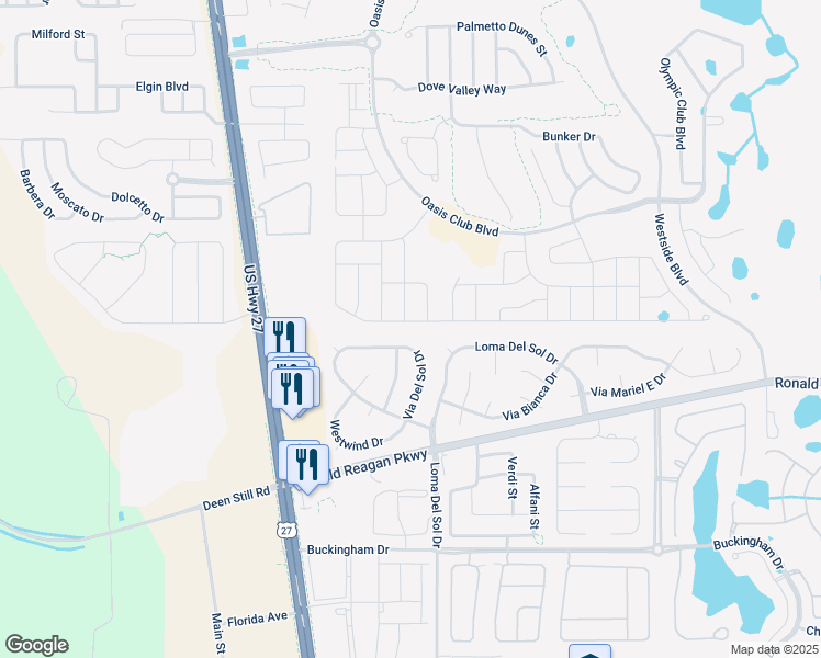 map of restaurants, bars, coffee shops, grocery stores, and more near 1430 Wexford Way in Davenport