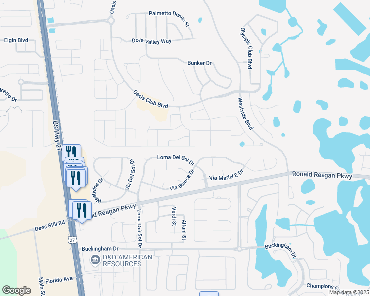 map of restaurants, bars, coffee shops, grocery stores, and more near 1589 Slice Way in Davenport