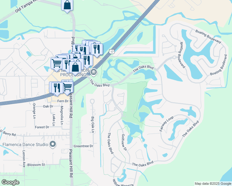 map of restaurants, bars, coffee shops, grocery stores, and more near 2821 Eagle Claw Court in Kissimmee