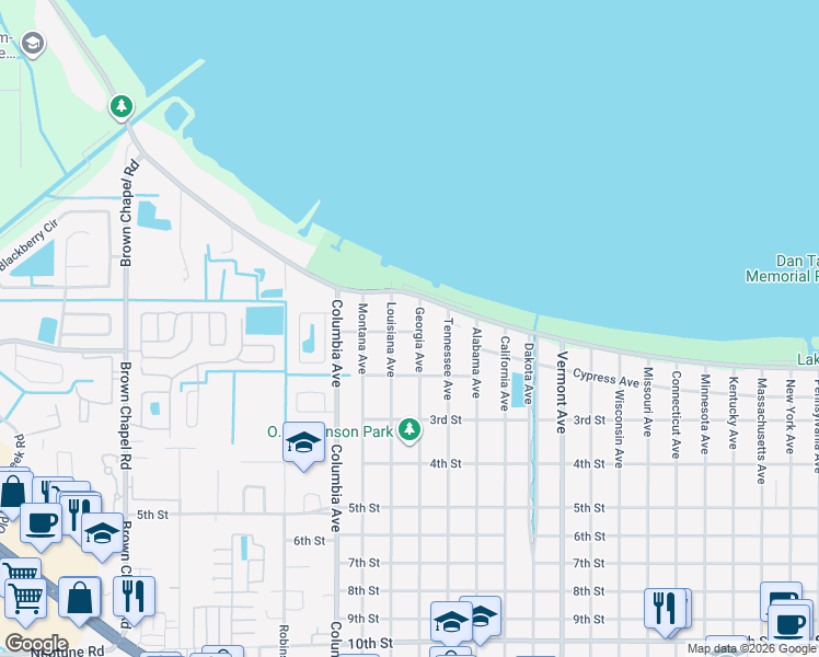 map of restaurants, bars, coffee shops, grocery stores, and more near 30 Georgia Avenue in St. Cloud
