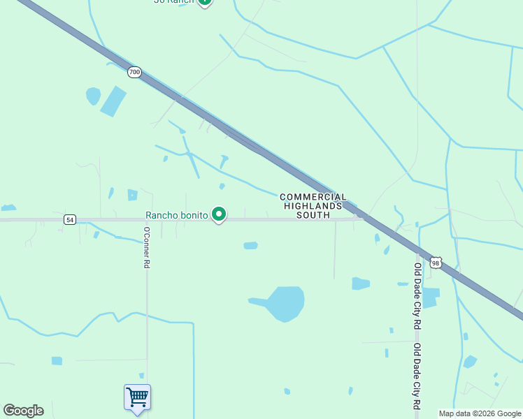 map of restaurants, bars, coffee shops, grocery stores, and more near 44421 County Road 54 East in Kathleen
