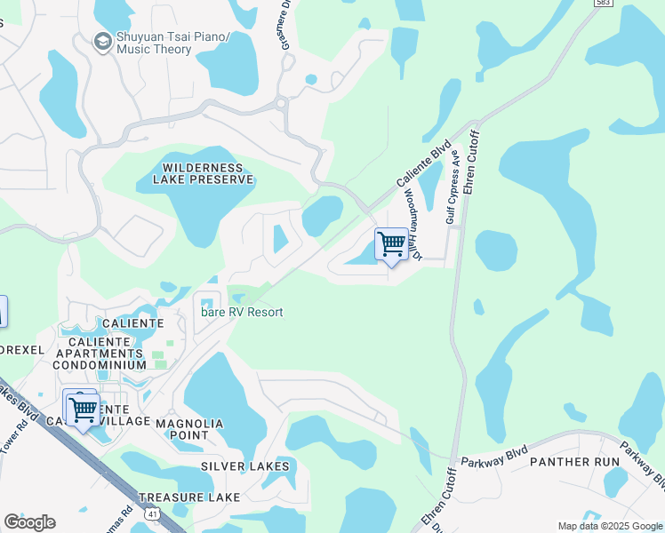 map of restaurants, bars, coffee shops, grocery stores, and more near 7036 Moss Ledge Run in Land O' Lakes