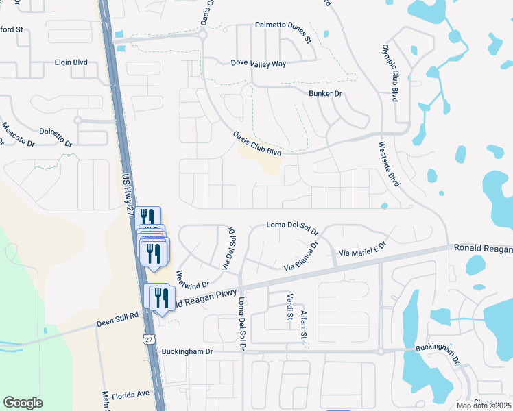 map of restaurants, bars, coffee shops, grocery stores, and more near 1571 Observer Lane in Davenport