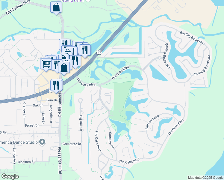 map of restaurants, bars, coffee shops, grocery stores, and more near 2826 Osprey Cove Place in Kissimmee