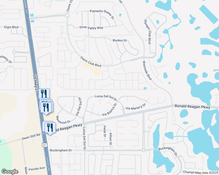 map of restaurants, bars, coffee shops, grocery stores, and more near 1583 Moon Valley Drive in Davenport