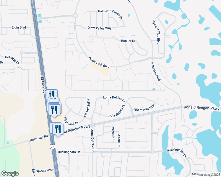 map of restaurants, bars, coffee shops, grocery stores, and more near 1583 Moon Valley Drive in Davenport