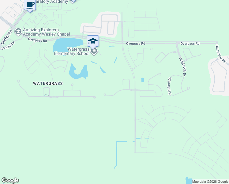 map of restaurants, bars, coffee shops, grocery stores, and more near 32919 Estate Garden Drive in Wesley Chapel