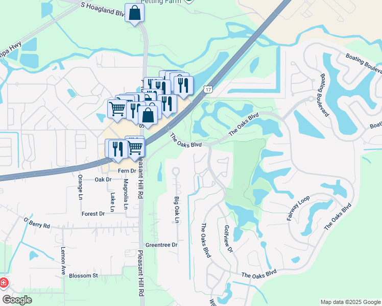 map of restaurants, bars, coffee shops, grocery stores, and more near 1640 Talon Court in Kissimmee