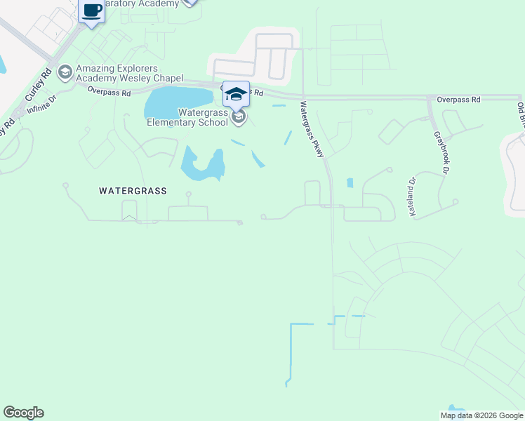 map of restaurants, bars, coffee shops, grocery stores, and more near 32801 Estate Garden Drive in Wesley Chapel