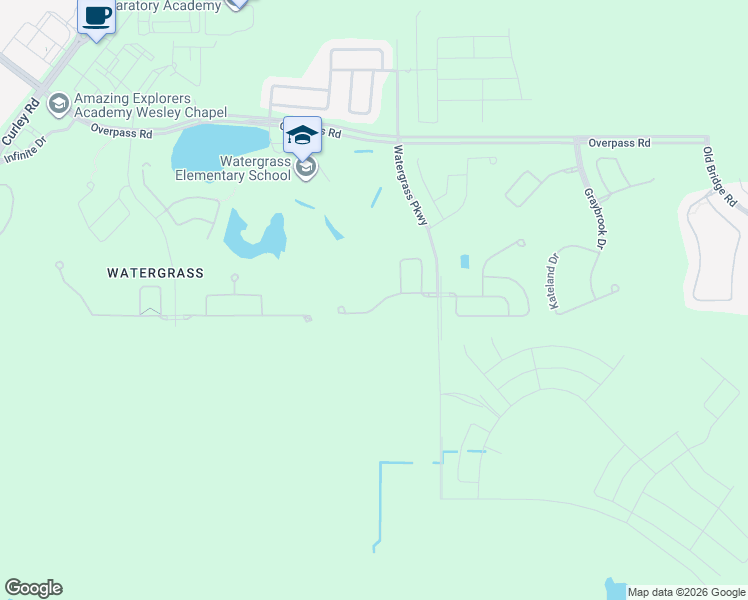 map of restaurants, bars, coffee shops, grocery stores, and more near 32919 Estate Garden Drive in Wesley Chapel