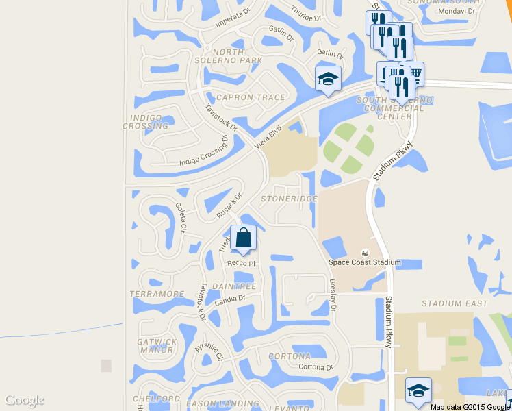 map of restaurants, bars, coffee shops, grocery stores, and more near 3664 Spencer Lane in Melbourne